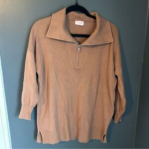 Quarter zip sweater size small Pink Lily Pulling Heartstrings